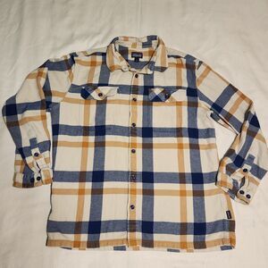 Patagonia Plaid Organic Cotton Flannel Common Threads Button Down Shirt Mens L